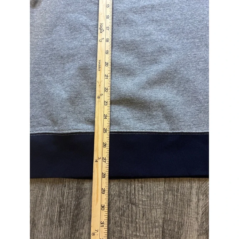 J. Crew Vintage Fleece Crewneck Colorblock Sweatshirt Grey Navy Blue Large